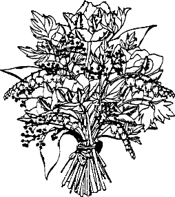 s/w-Grafik: Blumenstrauß