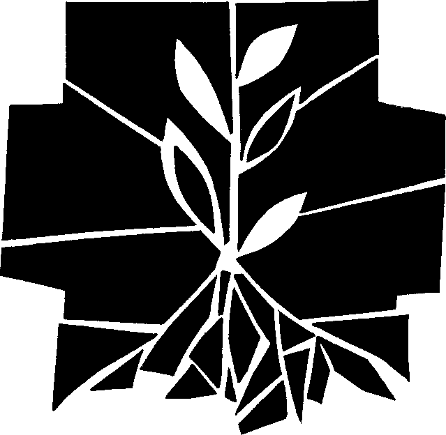 s/w Heft-Titelgrafik: Pflanze wächst aus Erdhügel vor Kreuz