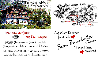 Drei Schuster Hütte (Visitenkarte)
