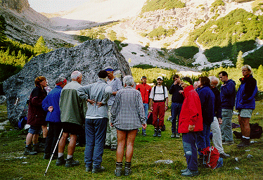 Runde beim "Oberhaus" (ca. 1900 m) vor dem Aufstieg (und Blick) zum Wildgrabenjoch (2289 m).