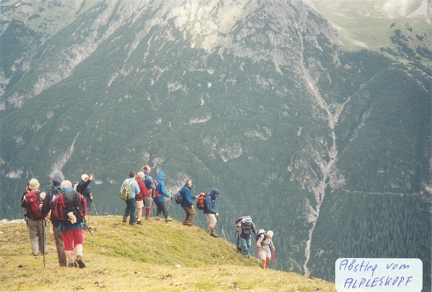 Abstieg vom Alpeskopf, Wanderwoche in Imst im Juli 2004